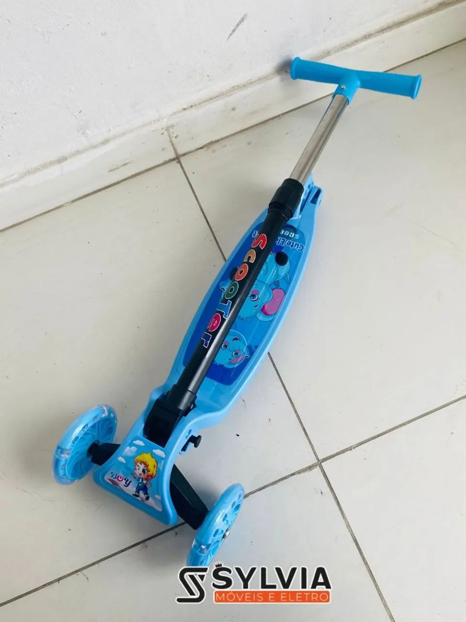 Patinete infantil rosa e azul  - Foto 2