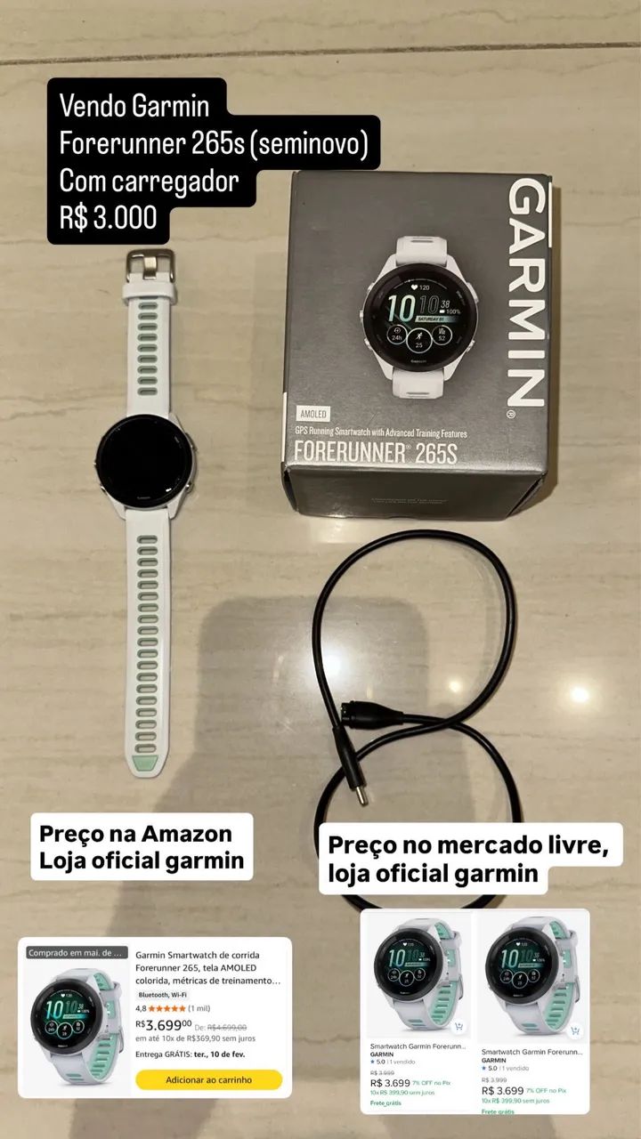 Relógio garmin forerruner 265s - Foto 3