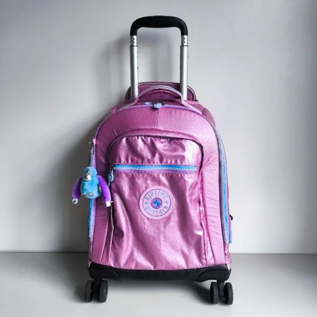 Kit Mochila de Rodinha e Alça de Ombro com Merendeira e Estojo Escolar da Kipling - Foto 2