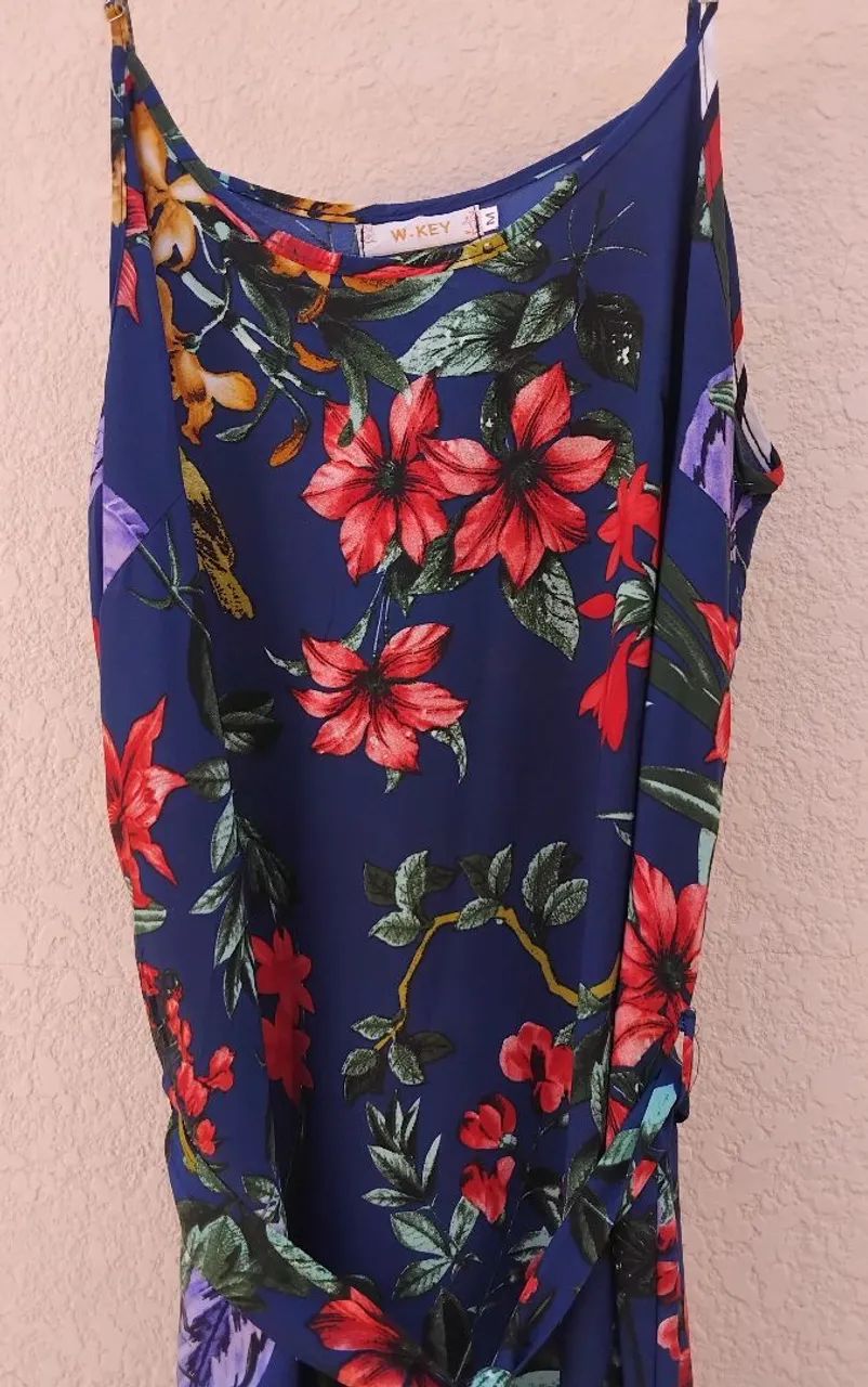 Vestido de alça longo estampado tamanho M/G - Foto 2