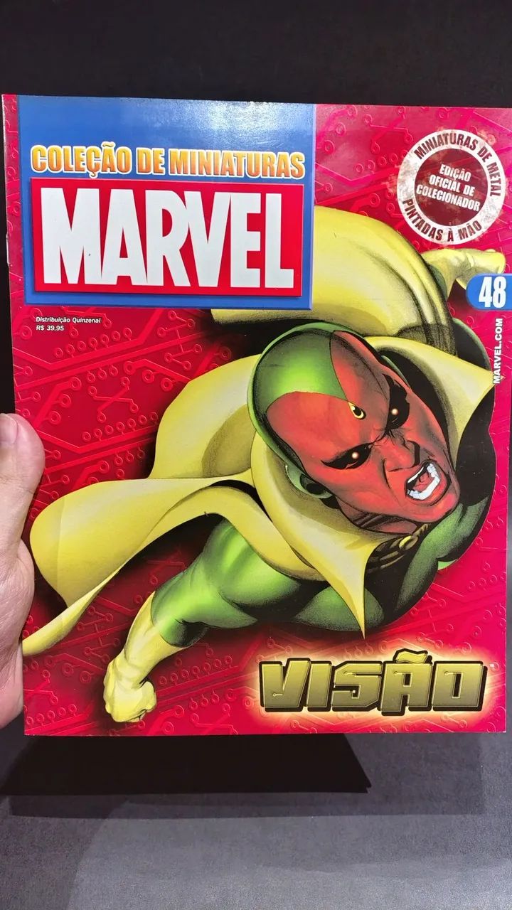 Miniatura Marvel Eaglemoss Visão (Vision) - Perfeito + Fasc. 48 e Embalagem - Foto 5