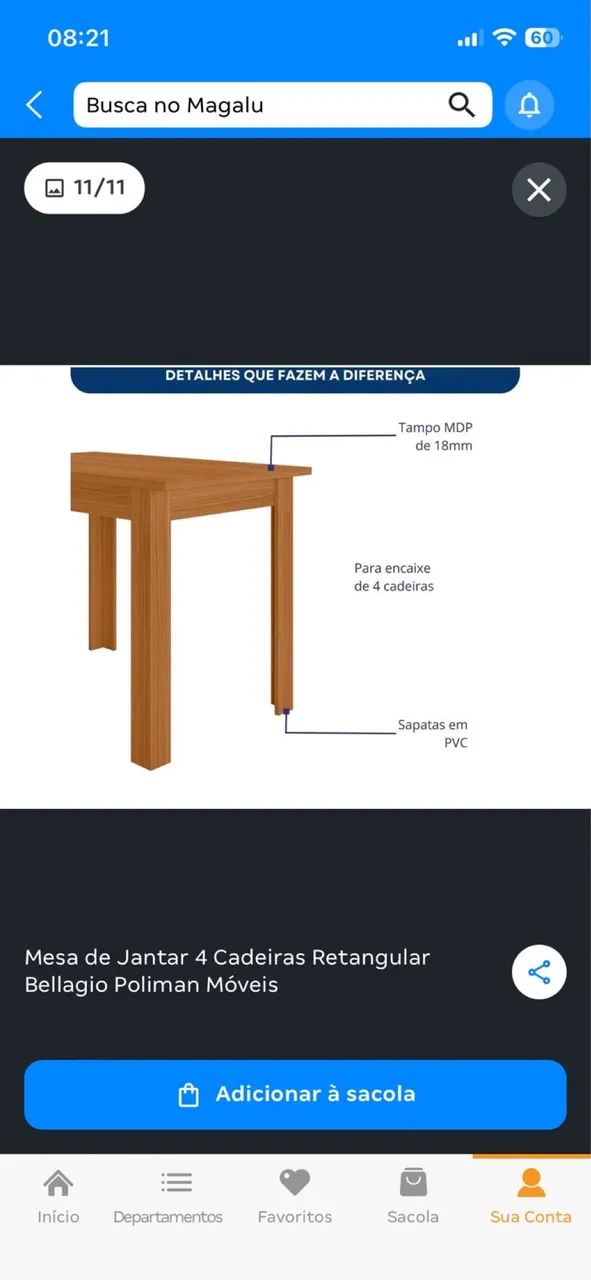 Mesa 4 cadeiras - retirada apenas  - Foto 5