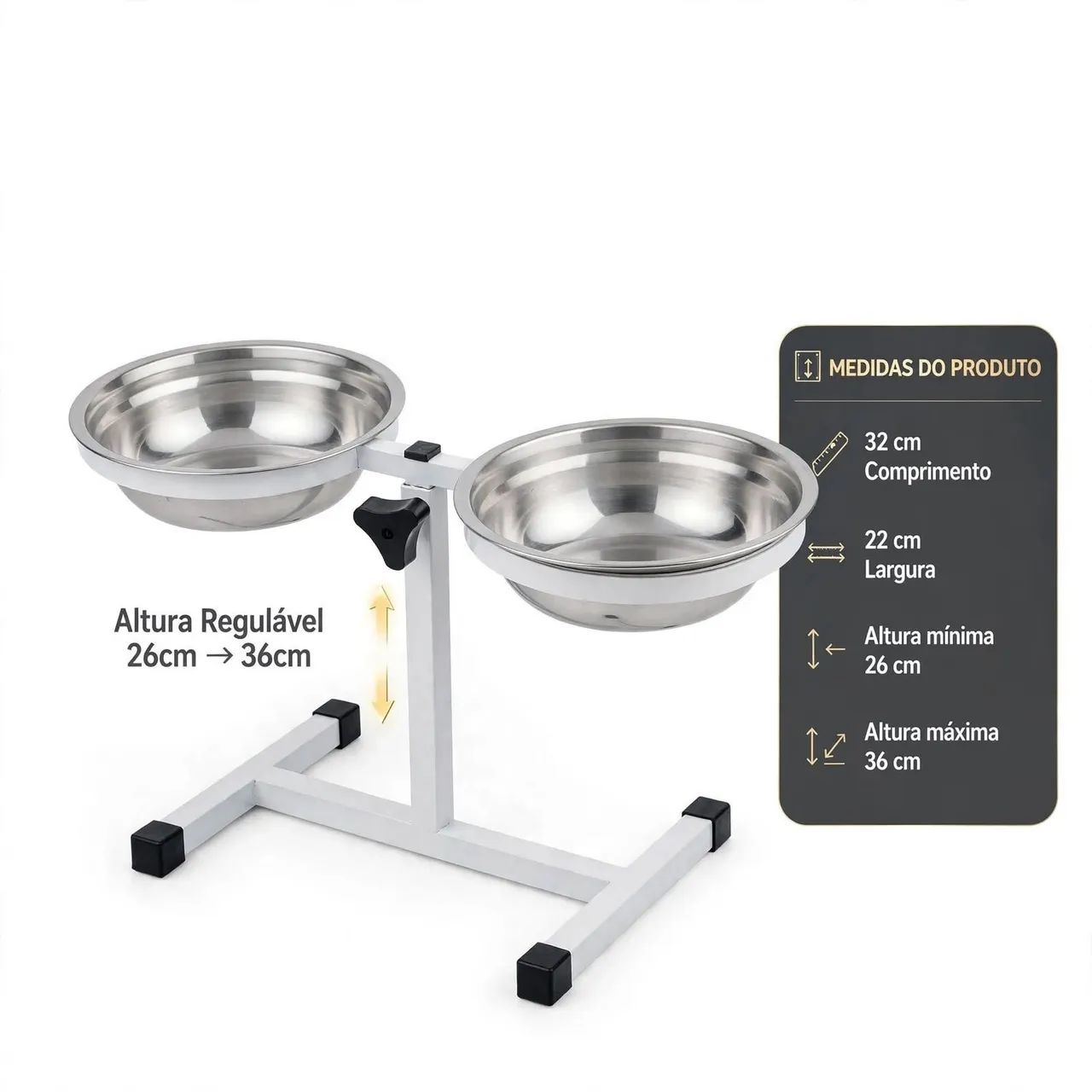 Comedouro elevado duplo regulável pet  - Foto 3