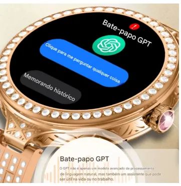 Smartwatch Feminino Hw16 Mini De Luxo Com Bracelete E Brinco - Foto 3
