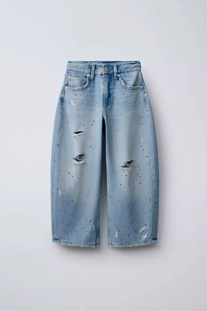 zara | calça jeans azul claro (nova) 