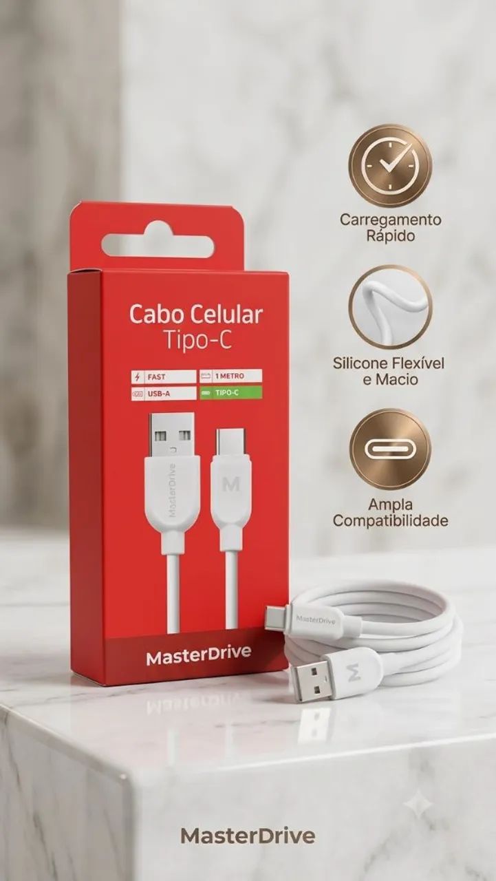 Cabo USB para Tipo-C