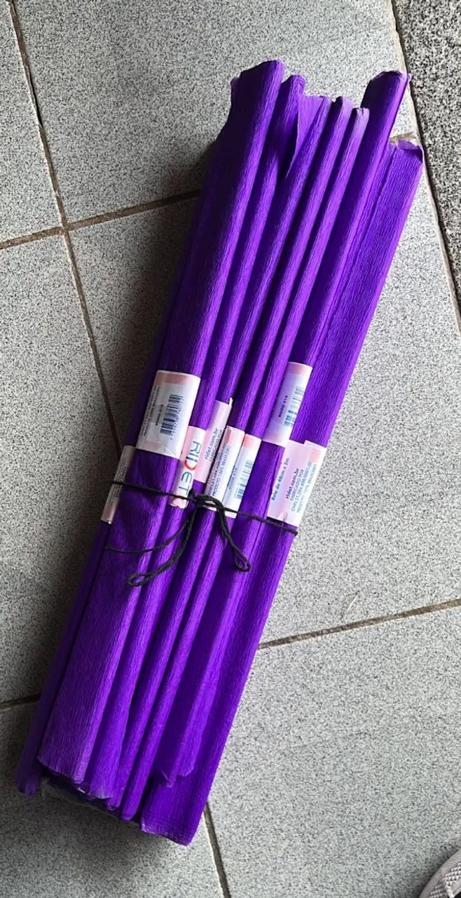 Kit papel crepom com 10 rolos  - Foto 3