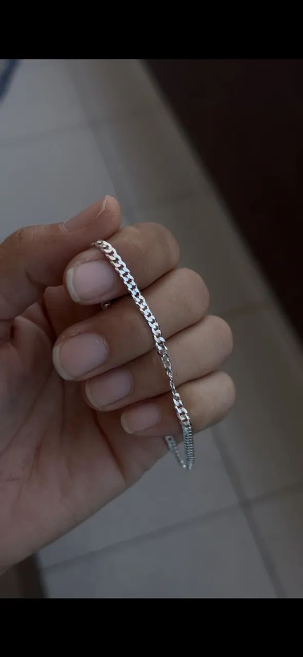 Pulseira Grumet Prata 925 3 mm - Foto 4