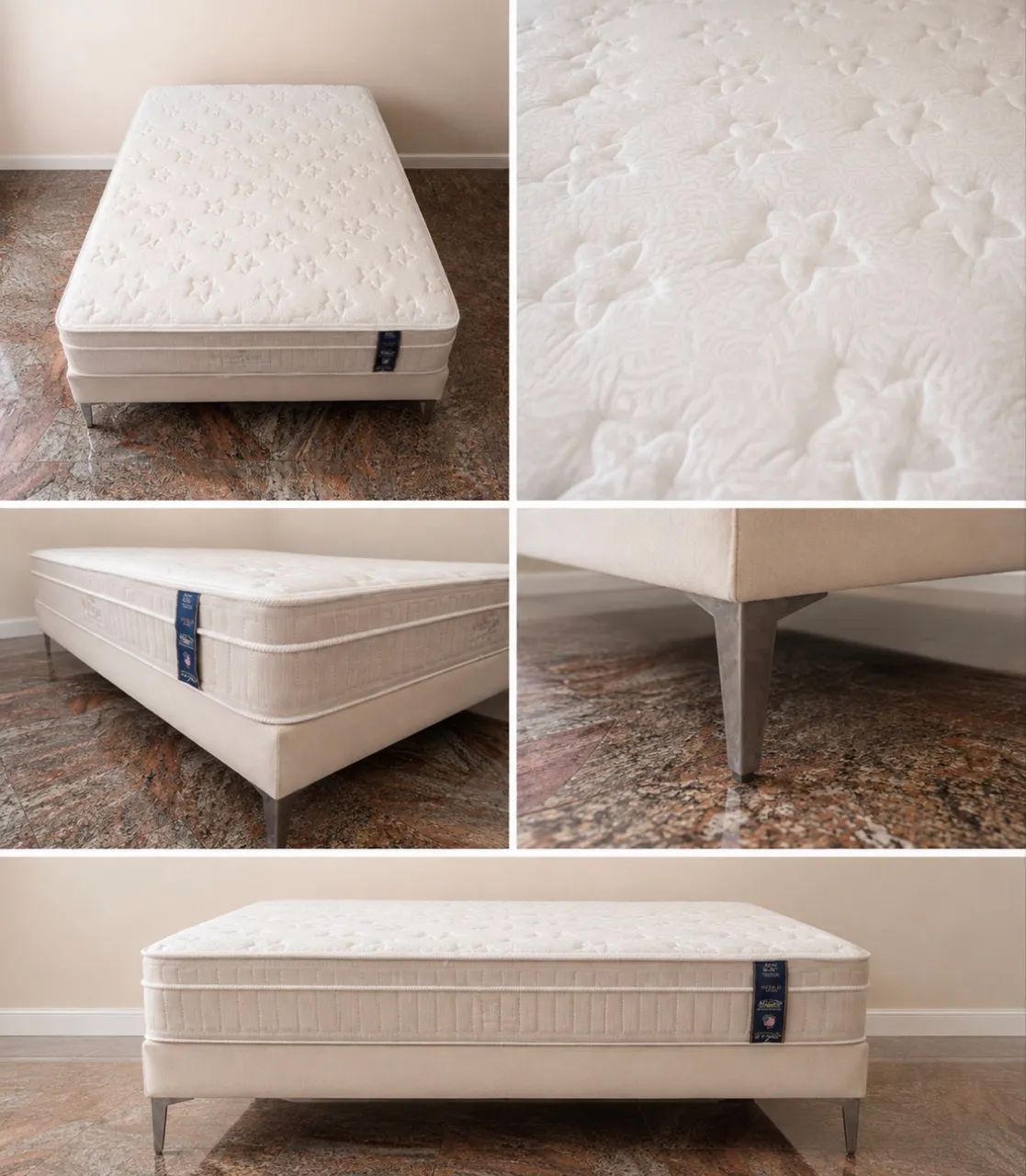 Cama Queen completa - Base estofada em linho + colchão King Koil - Foto 5