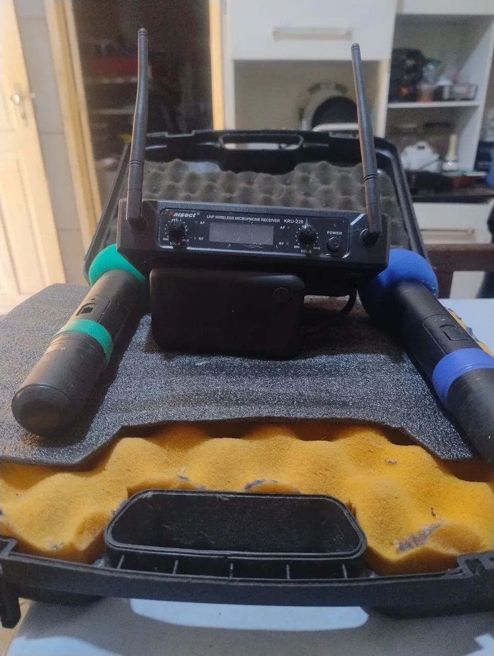 Microfone duplo sem fio 