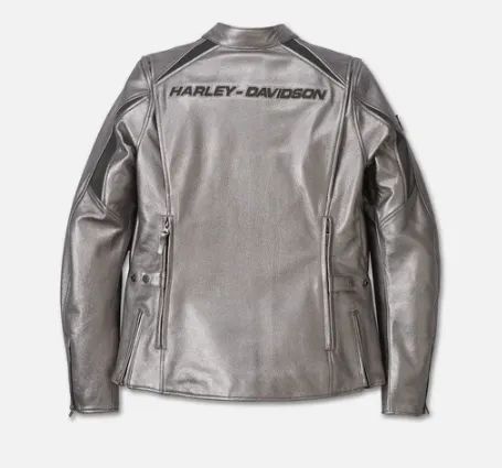 Jaqueta Harley Davidson Feminina Couro Prateado Original - Foto 4
