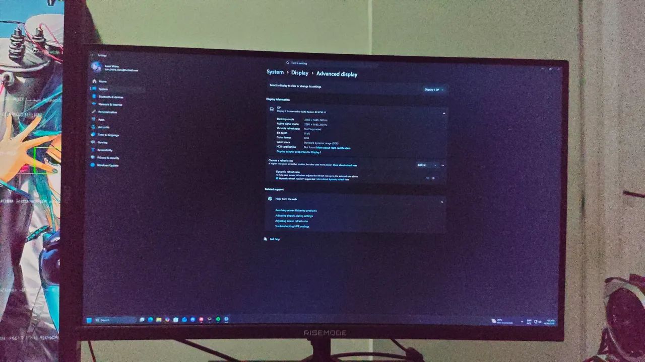 Monitor Risemode Quad HD 240HZ 27 Pol