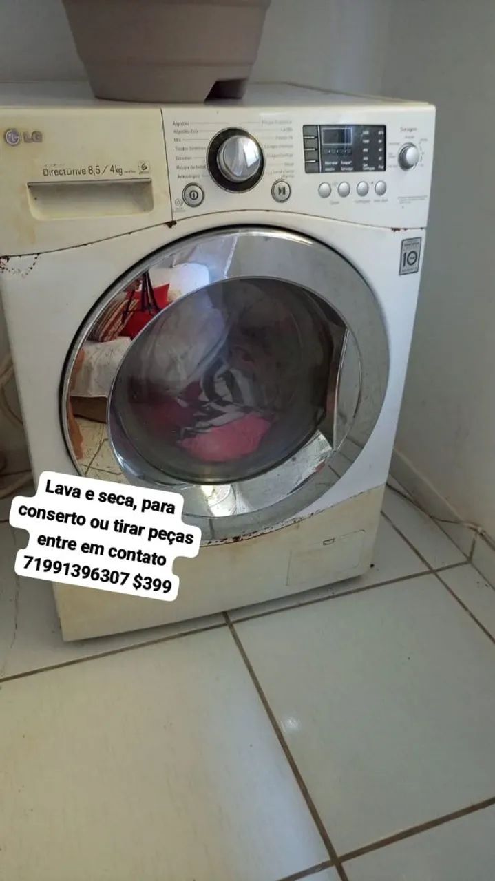 Lava e seca, para retirar a peça