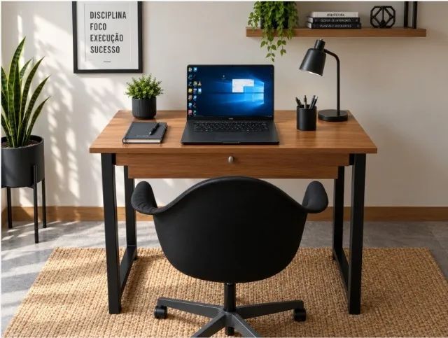 Mesa Note Work Com GavetaL: 70cm x P40cm x A76cm - Foto 2
