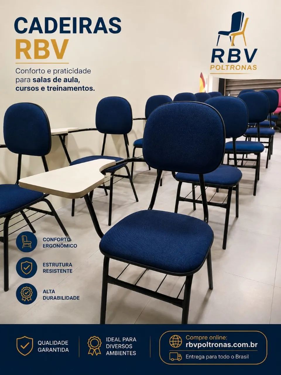 Cadeiras universitárias RBV - Foto 2