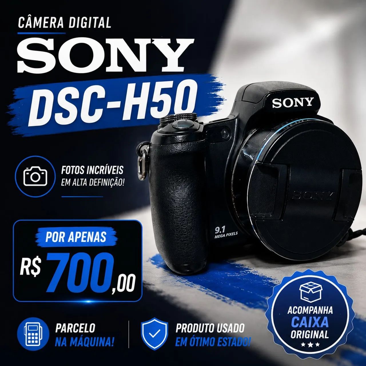 CÂMERA SONY DSC-H50 - EXCELENTE ESTADO!