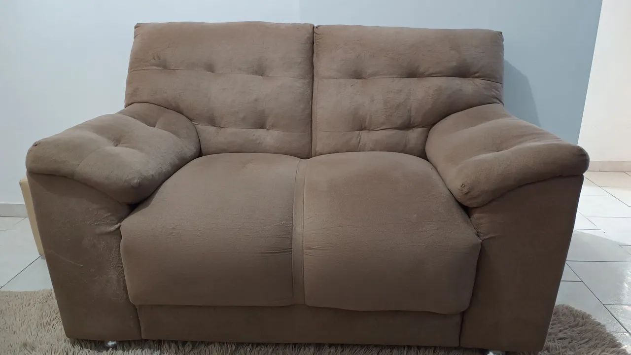 Sofá 3 e 2 lugares com percinta  tecido Suede  - Foto 2