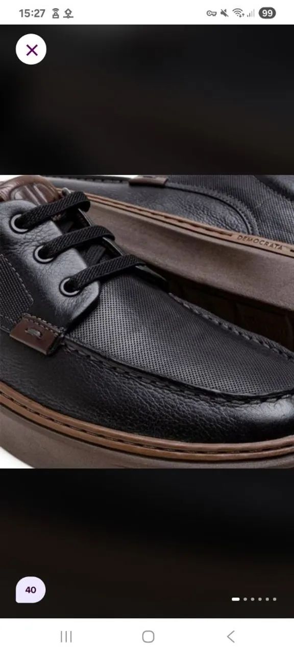 Sapatênis Democrata denim clash casual