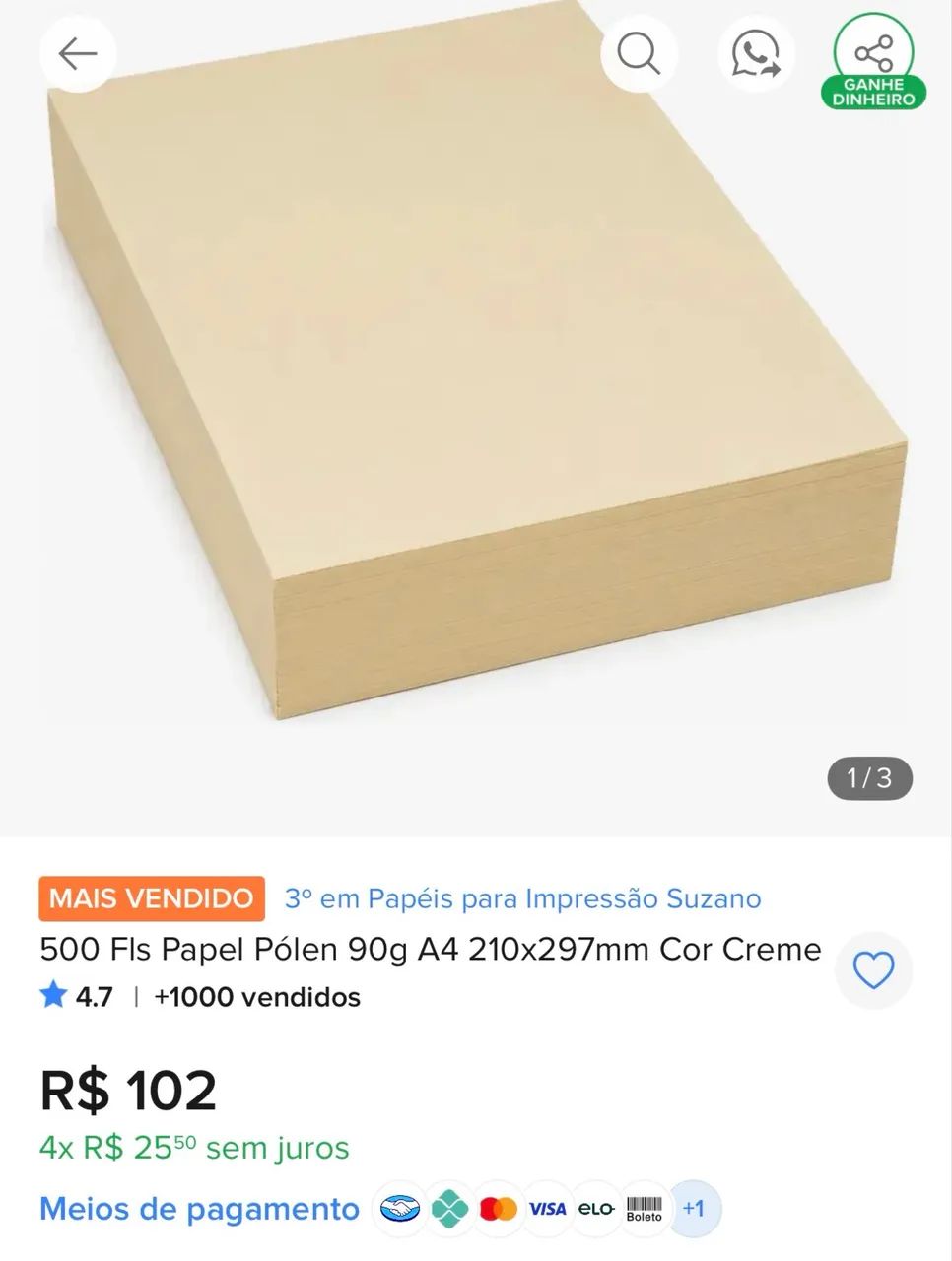 Papel Pólen Bold 90g A4 - Foto 3