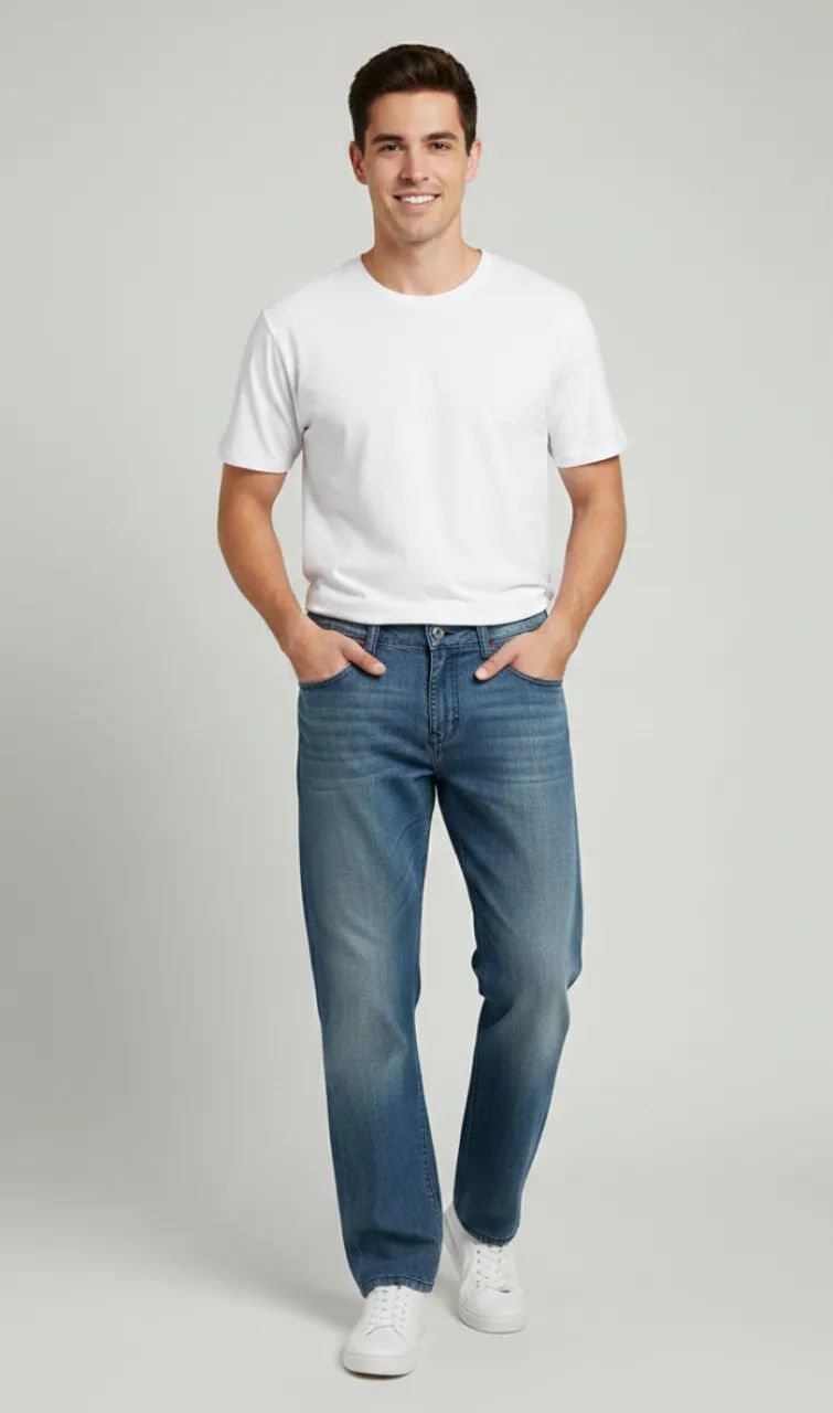 Calça Jeans Masculina Azul Reta Tradicional 44