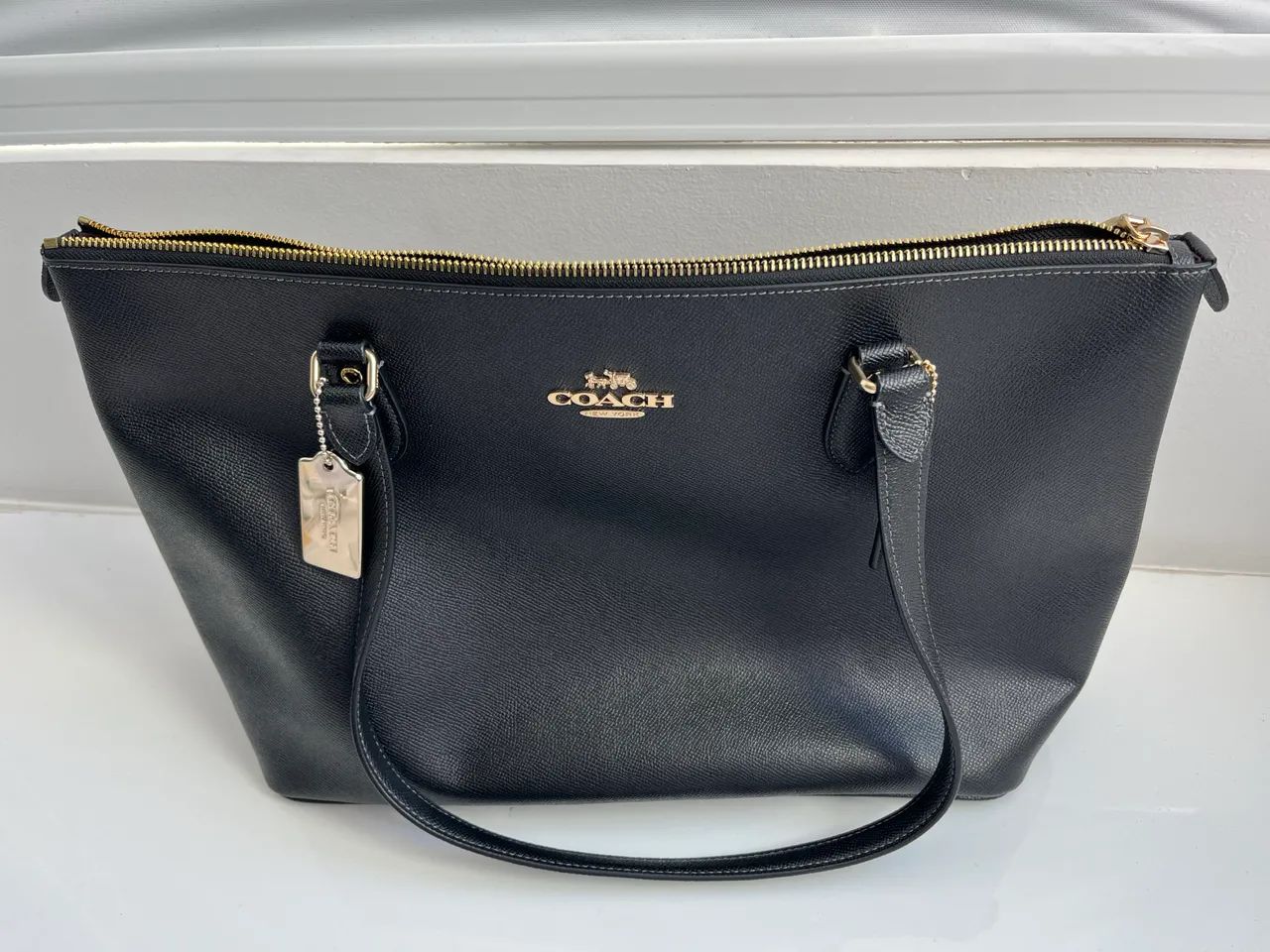 Bolsa coach preta grande couro  - Foto 3