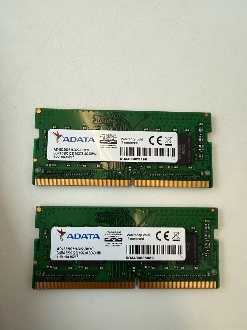 2x 16GB RAM DDR4 Adata Notebook