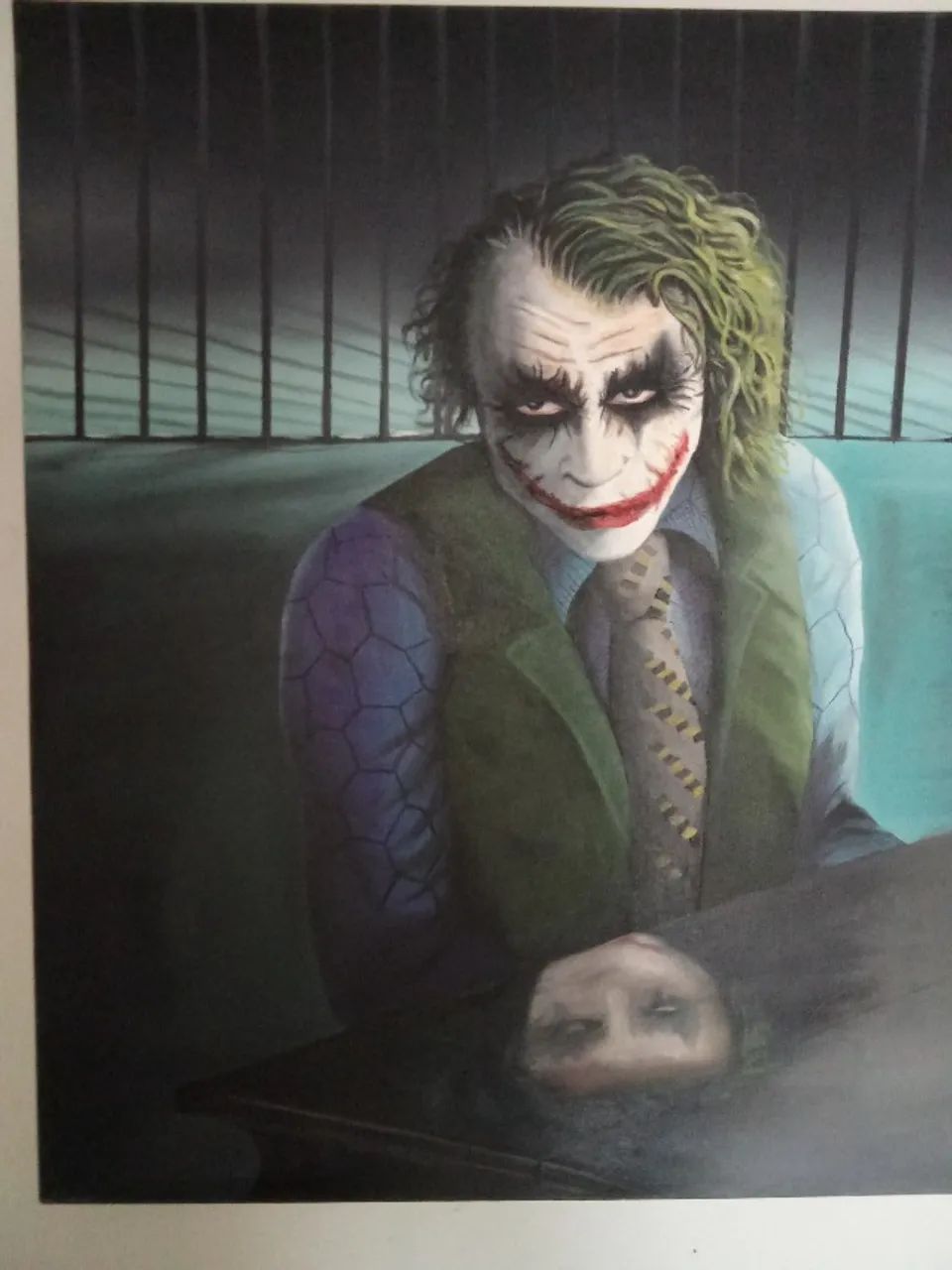 Quadro Coringa Heath Ledger Dark Night - Óleo sobre tela - Foto 2