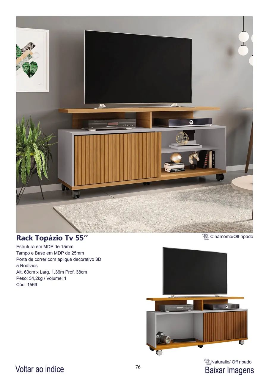 Rack Topázio 1,36 c/ Rodinhas Oferta 