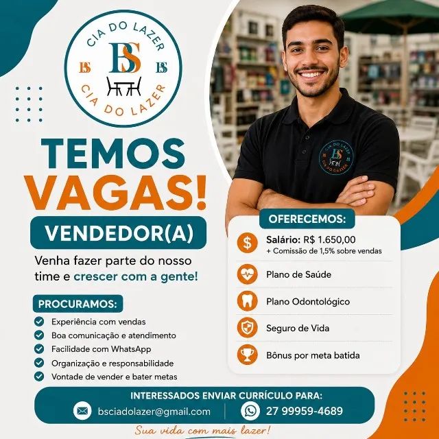 Vaga para Vendedor (A)