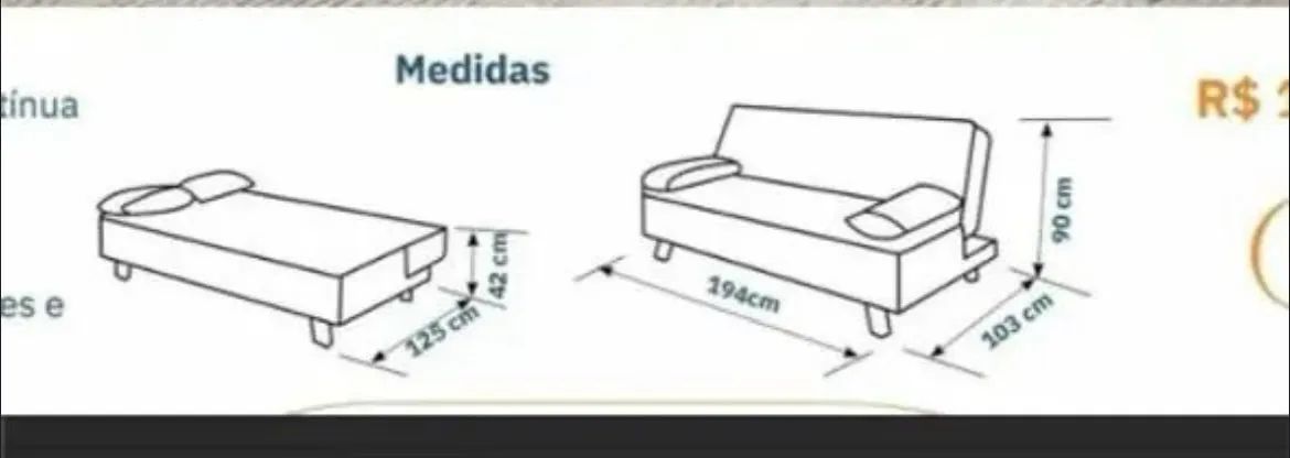Sofá Cama Reclinável 3 posições  - Foto 3