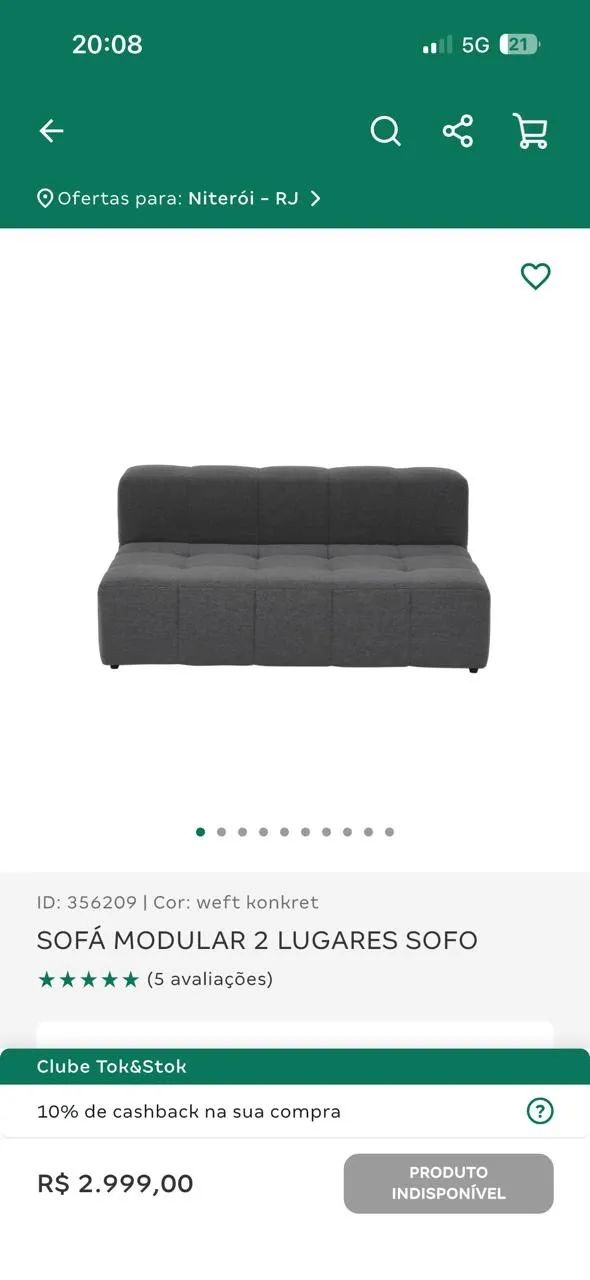 Sofá SoFo Modular TOK STOK - Foto 4
