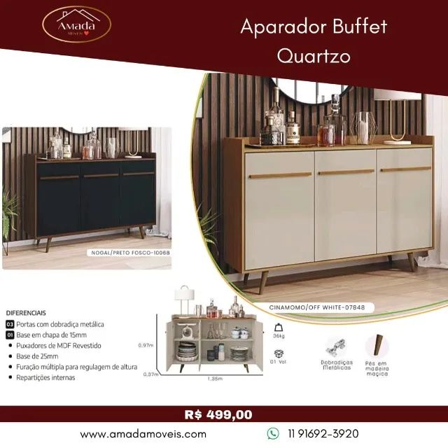 Aparador Buffet Quartzo, a pronta entrega 