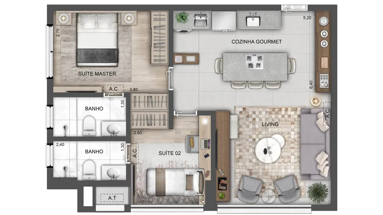 PLANTA 62m²