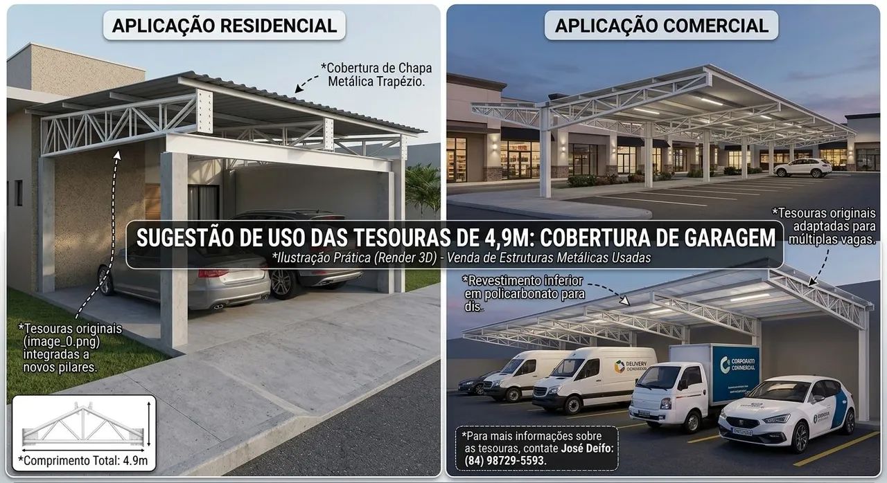 Estruturas metálicas coberturas | 3 tesouras galvanizadas  - Foto 5