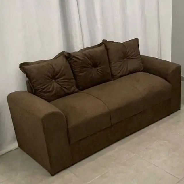 Sofá Porto 3 Lugares Tecido Suede Felipe Estofados