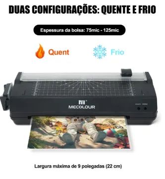 Plastificadora Laminadora A4 3x1 quente e frio + Guilhotina a4 - Foto 4