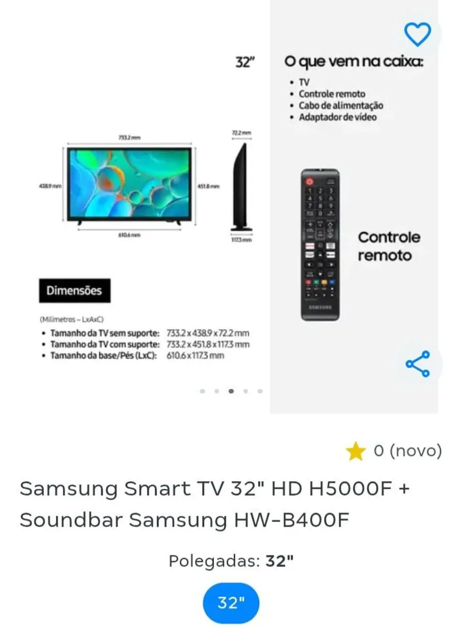 TV Samsung 32 H5000F + Soudbar B400F - Foto 3