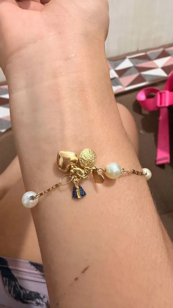 Pingente nossa sra aparecida ouro18k - Foto 4