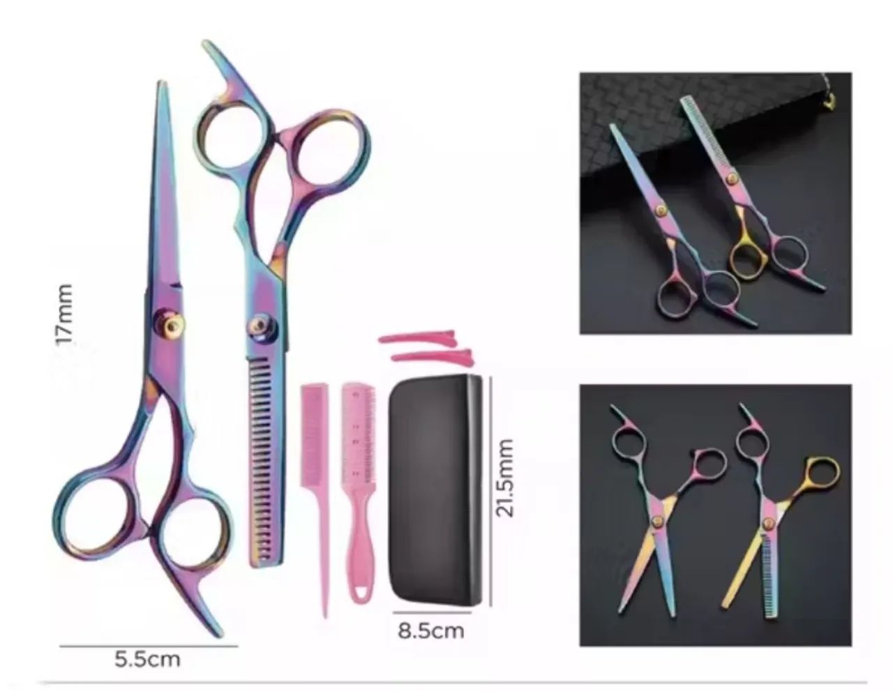 Kit de Tesouras Profissional para Cabelo Luatek  - Foto 3