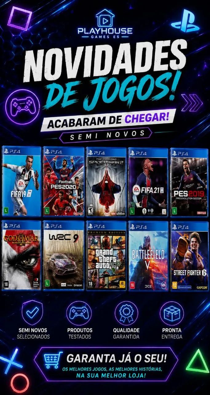Jogos PS4 e PS5 semi novos e novos variados 