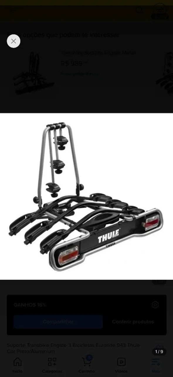 Suporte Transkike de engate THULE para 3 bikes