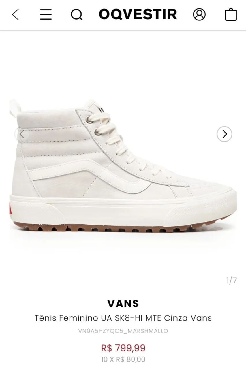 Tênis Vans Sk8-Hi MTE - Marshmallow  - Foto 5