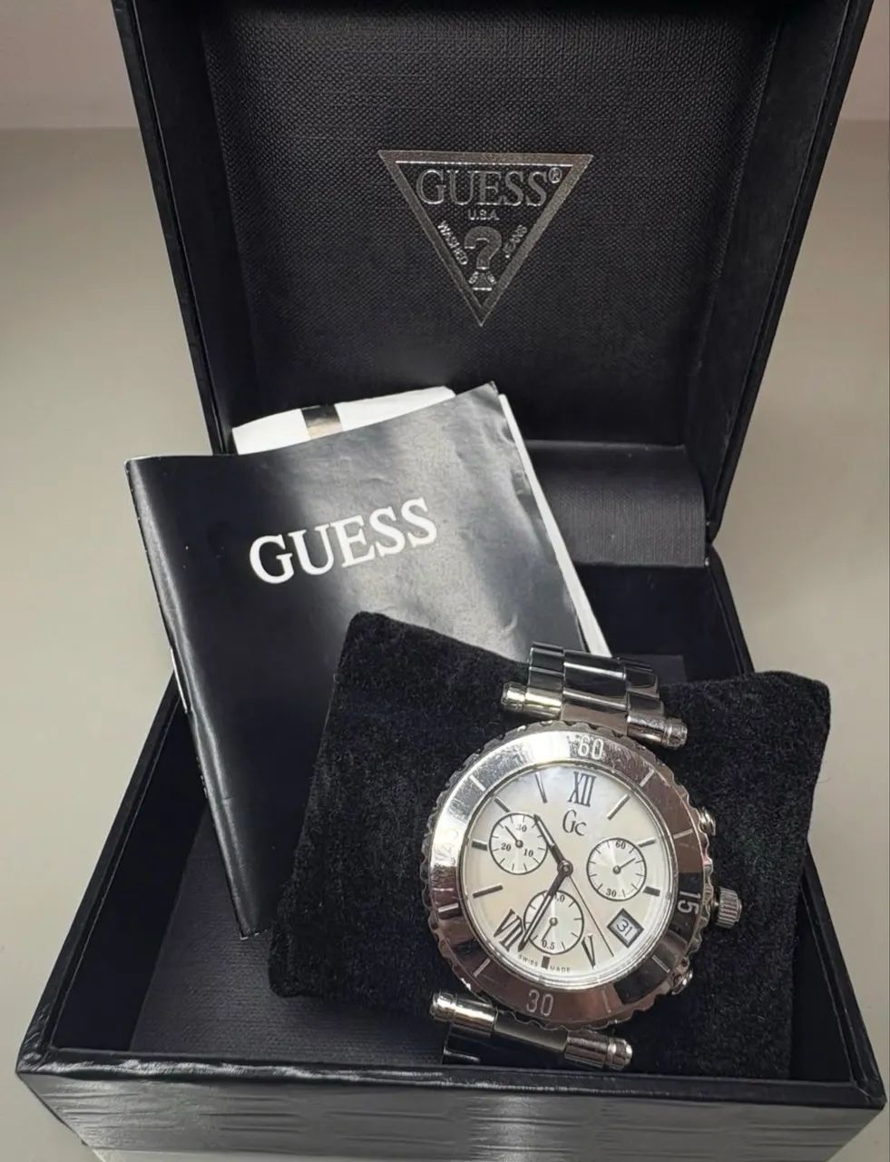 Relógio guess prateado original 