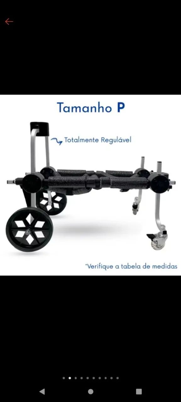Cadeira 4 rodas tamanho P  - Foto 2
