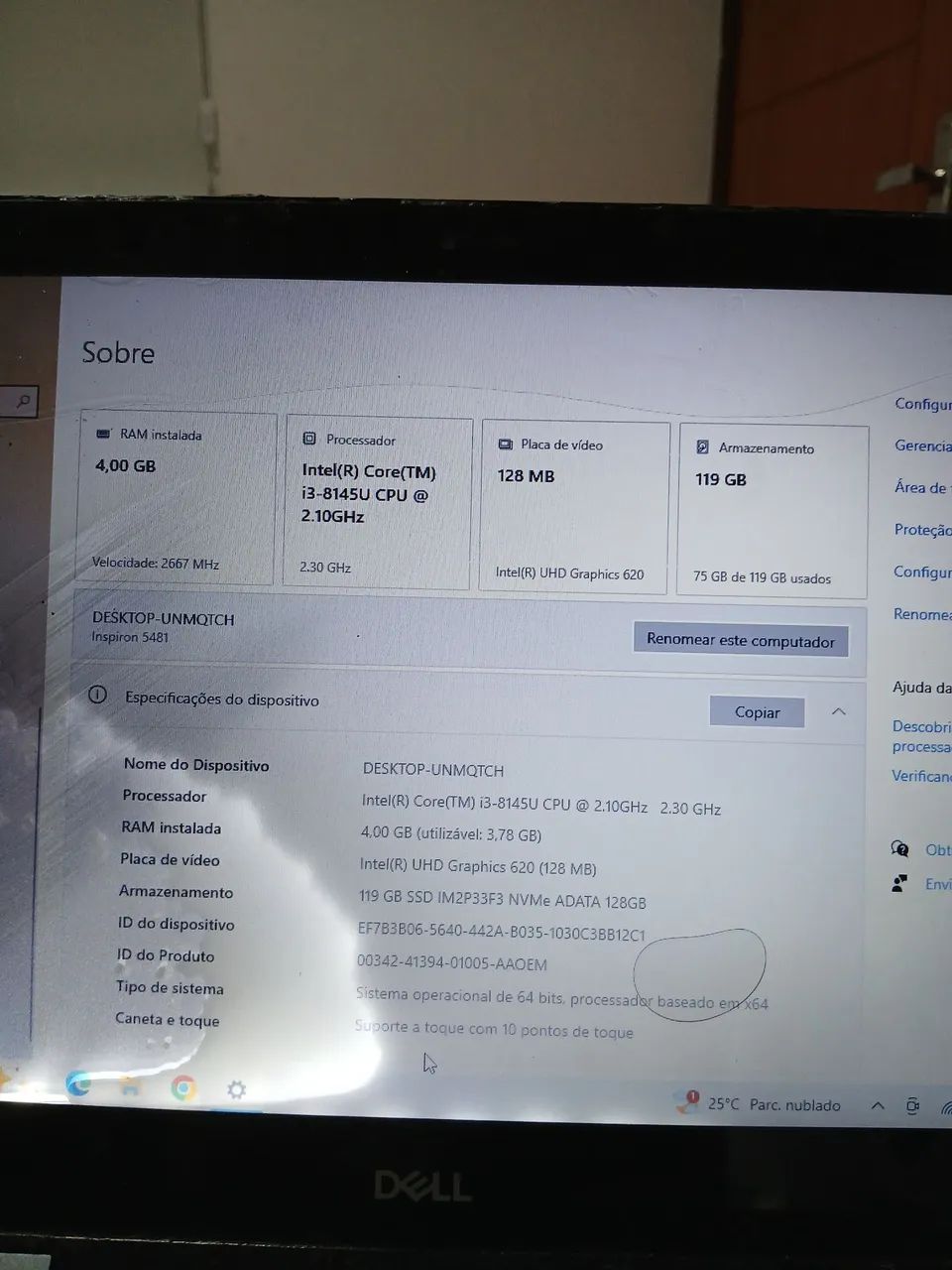 Vende-se Notebook Dell Inspiron 3181 - Ótimo para estudos e tarefas do dia a dia - Foto 4