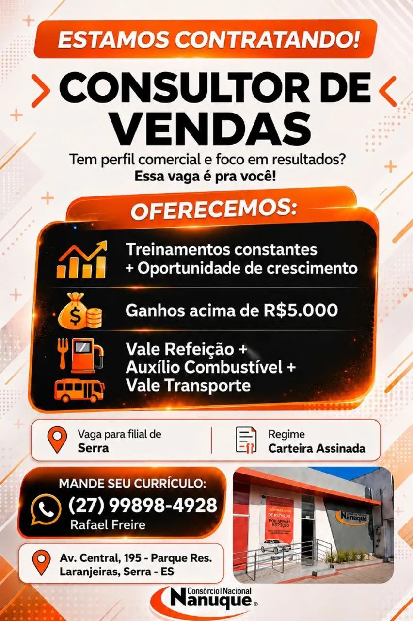 Contratação imediata 