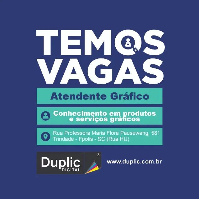 Vaga Atendente Gráfico / Impressão Laser Digital