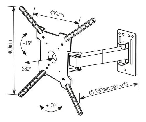 Suporte De Tv Articulado De 10 A 60 Polegadas Bra3.0 Brasforma - Foto 4