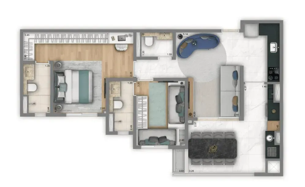 PLANTA 74m²