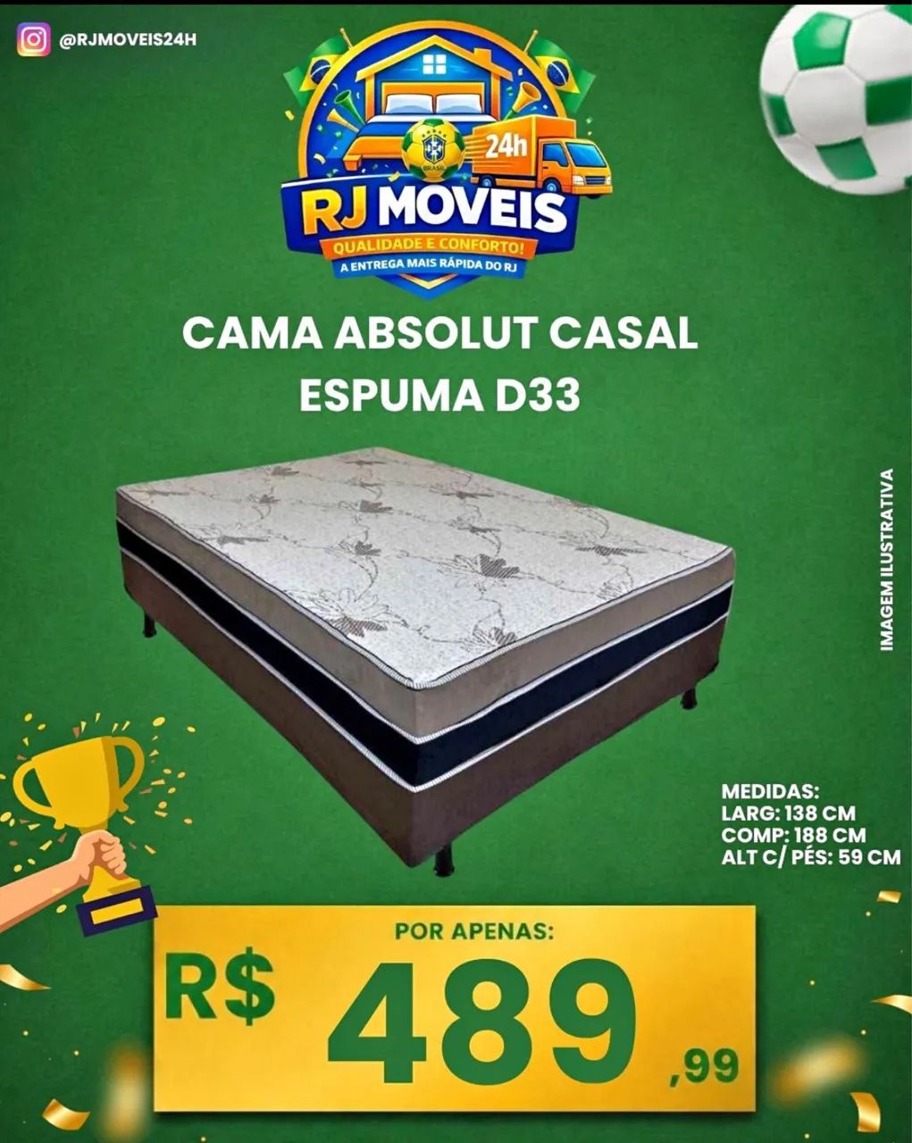 Vendo Cama Box Casal Espuma D33 / Entrega Imediata.  - Foto 2